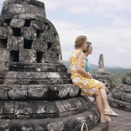 Tourists at the Borobudur